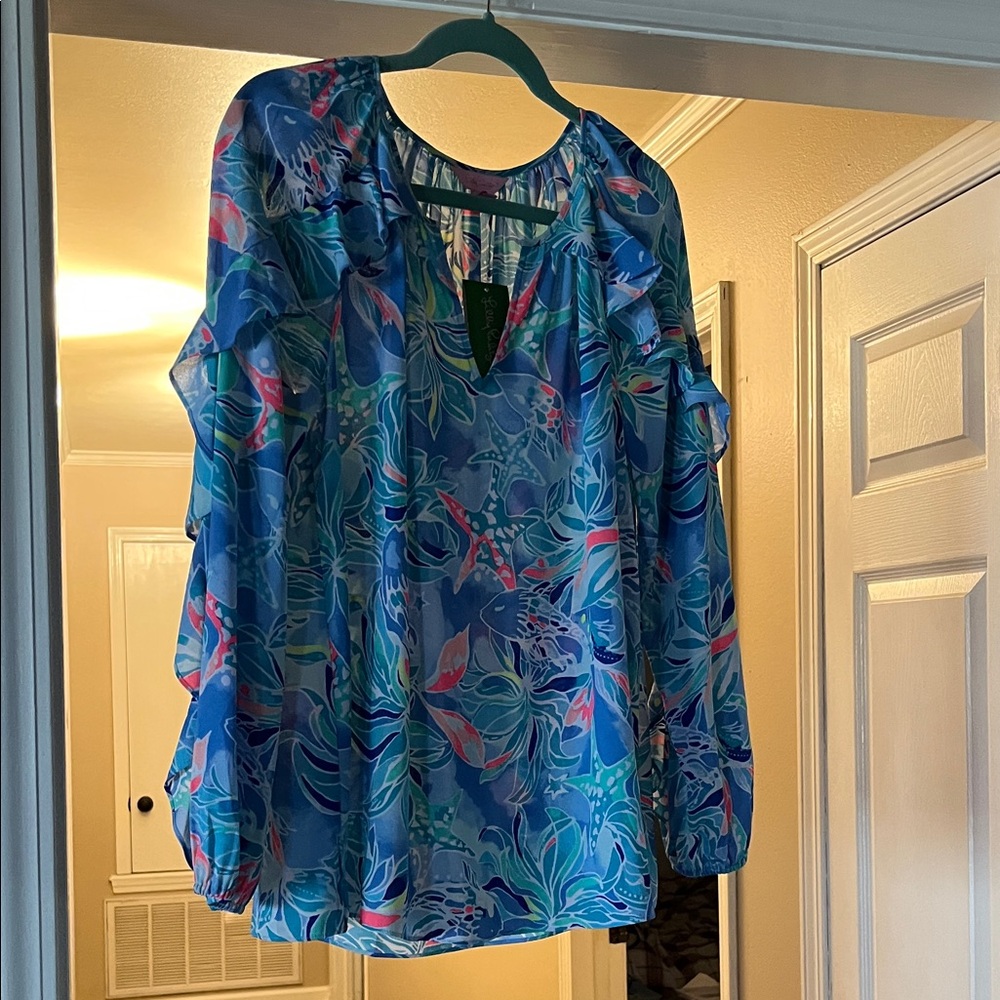 Floral Blue Women's Top Lilly Pulitzer